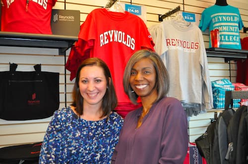 A discount at the bookstore are just a few of the perks for Reynolds alumni. Stay in touch with Reynolds Alumni Relations team members Ariel Cole (left) at acole@reynolds.edu and Marianne McGhee at mmcghee@reynolds.edu